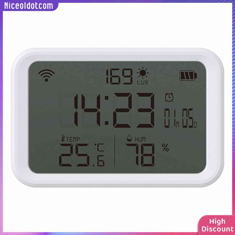 ❉Niceoldotcom❉ Đồng Hồ Thông Minh Kết Nối WiFi 2.4GHz 4 Trong 1 Có Màn Hình LCD Cảm Biến Nhiệt Độ Độ Ẩm