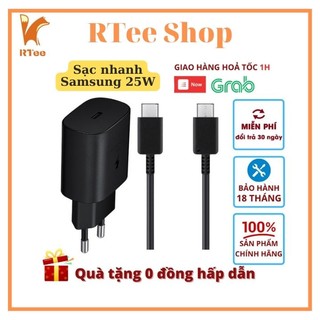 Bộ Sạc Nhanh Samsung 25W Note 10 Note 20 A71 A70 A80 A90 S20 S20+ S20 Ultra Sạc nhanh 2 đầu type C