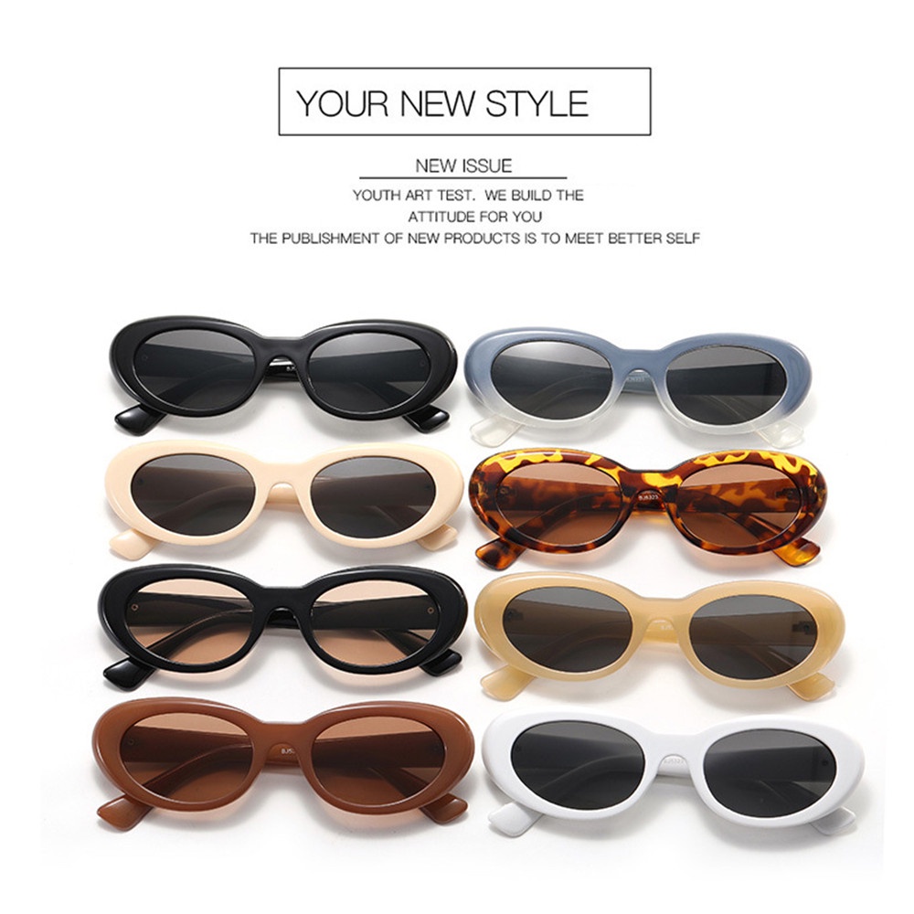 Kính Mát Gọng Oval Y2K Phong Cách Retro Thời Trang Cho Nữ