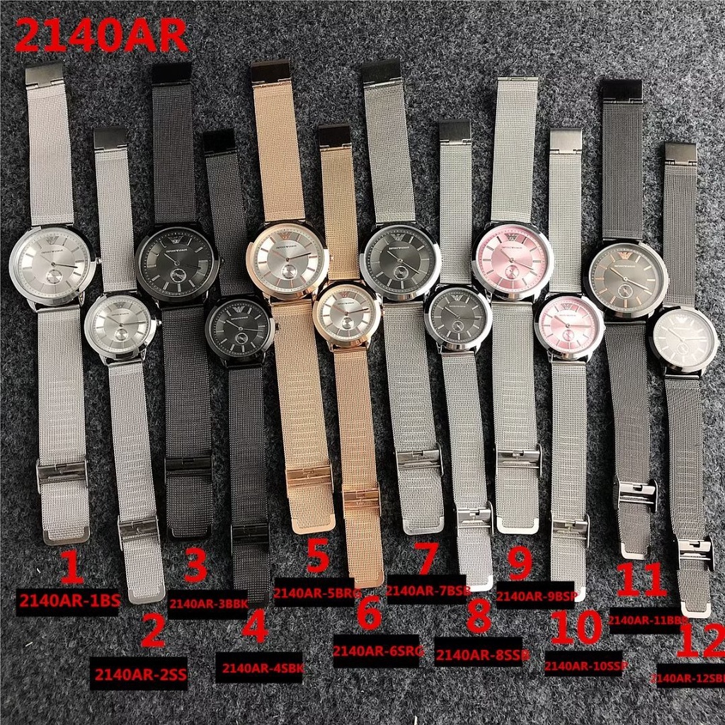 Đồng hồ đôi Armani Mặt Tròn Đính Đá Thời Trang Dành Cho Nam Và Nữ
