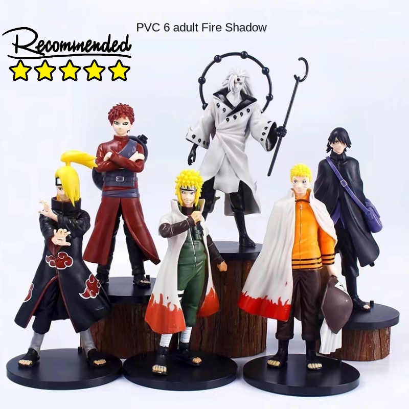 Bộ 6 Mô Hình Nhân Vật Rokudo Naruto Kakashi Sasuke Uchiha Itachi Kích Thước 20CM