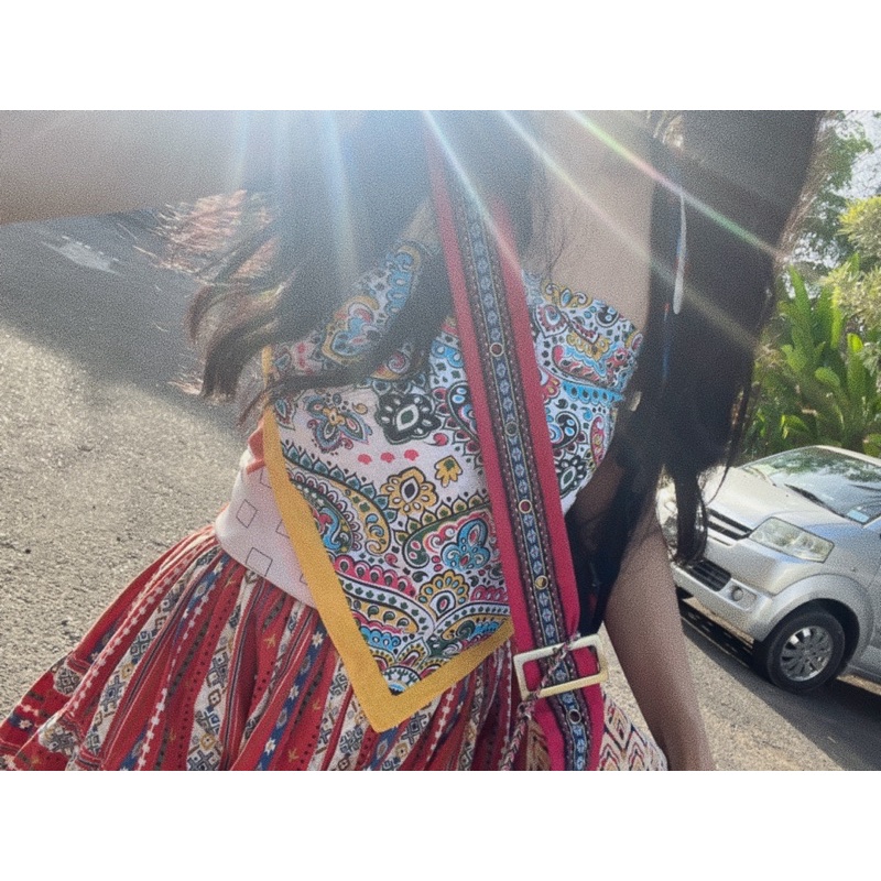 Khăn bandana cotton hoạ tiết trang trí đối xứng - Maben