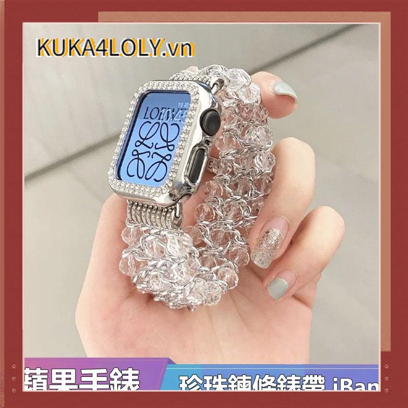 Dây Đeo Đồng Hồ Dạng Chuỗi Hạt Pha Lê Co Giãn Thông Dụng Cho Apple Watch Xiaoxiangfeng Thế Hệ Thứ 7