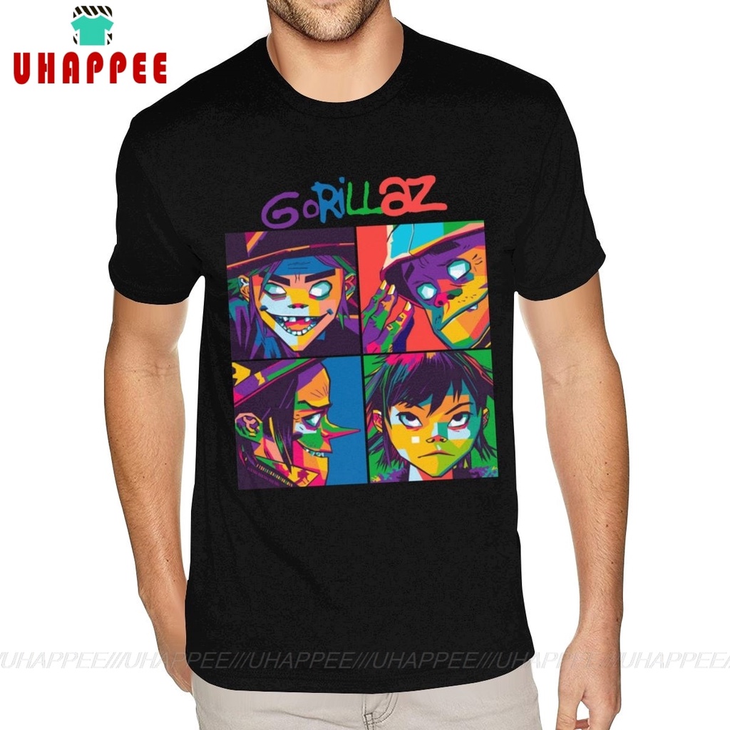 Áo thun Gorillaz chất lượng Áo sơ mi nam màu đen