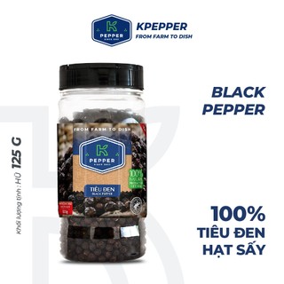 Tiêu đen nguyên hạt K Pepper 125g hủ nhựa nắp đậy