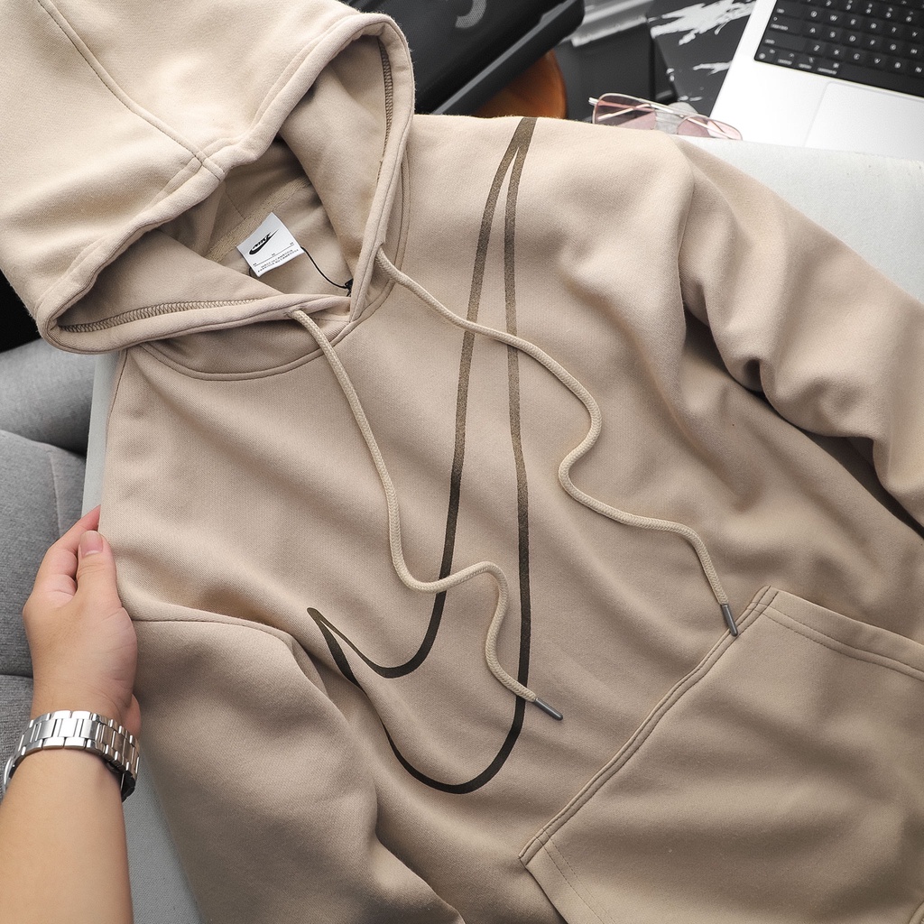 Áo hoodie thể thao chất nỉ bông dày mịn, phối logo cực chất N012