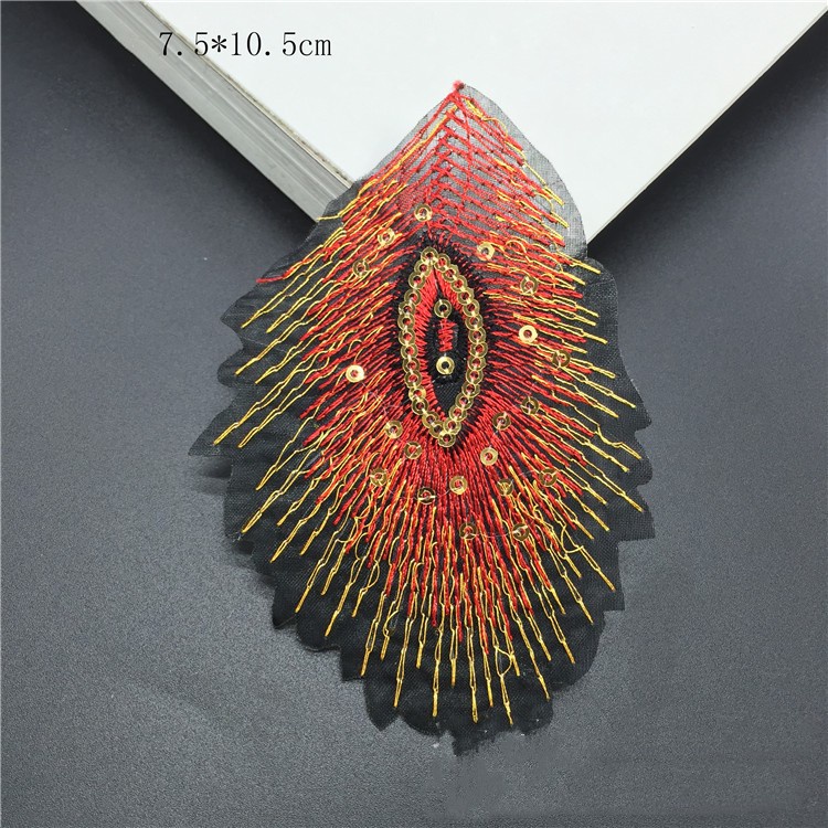 Miếng Dán Ủi Quần Áo Hình Lông Vũ / Chim Công Đính Kim Sa Lấp Lánh