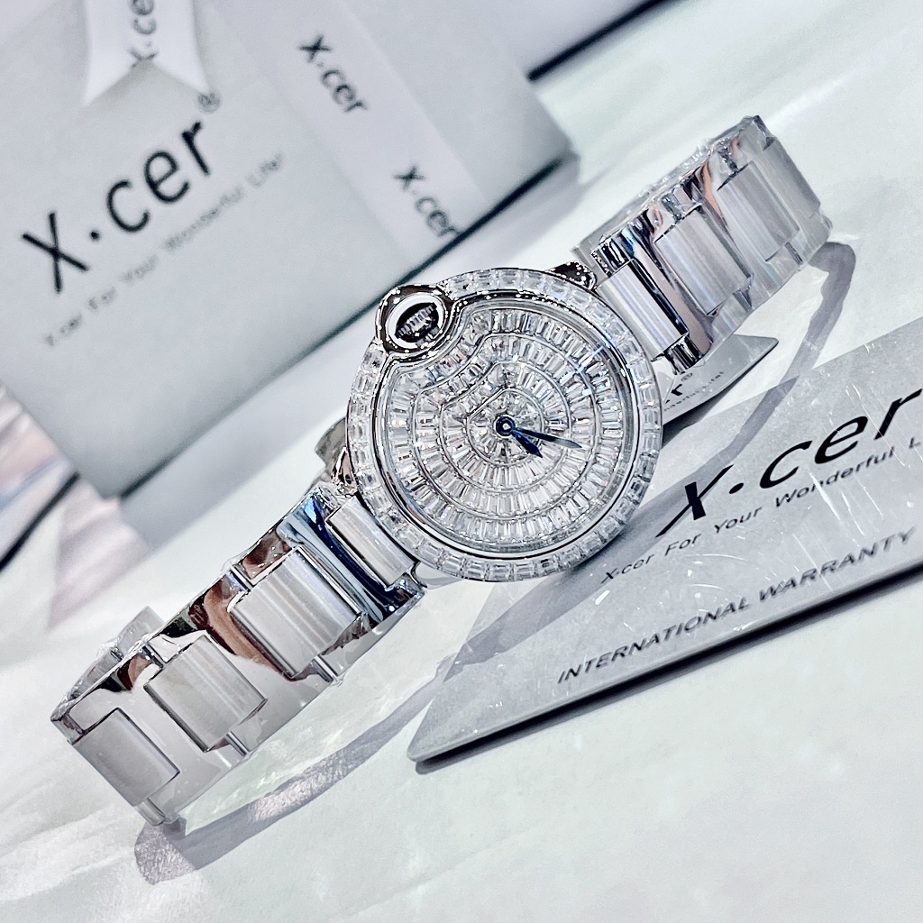 Đồng Hồ Nữ X-cer B0605 Mặt Đính Đá Silver 36mm