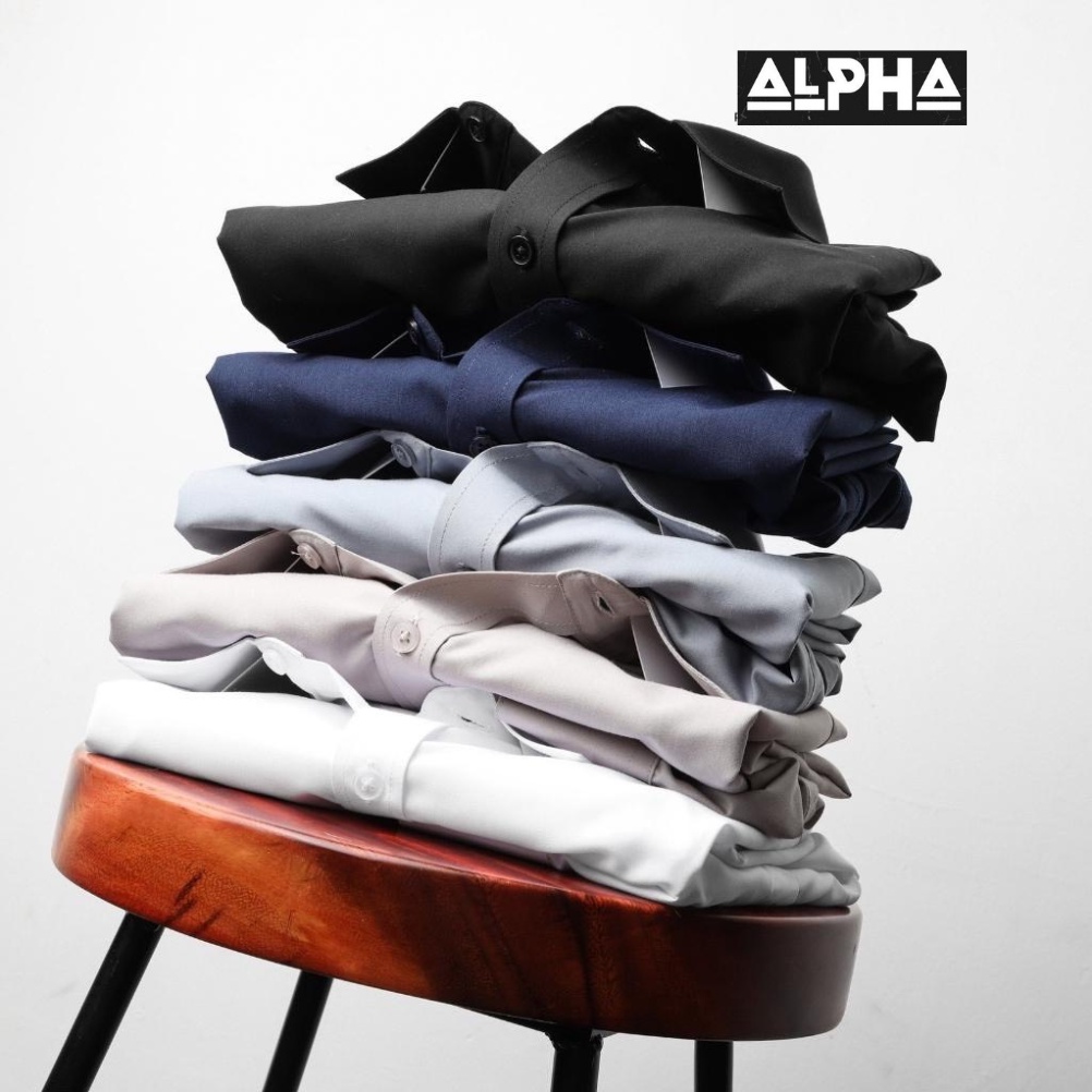 Áo sơ mi nam trắng dài tay GEN ALPHA vải trơn, vải Polyspun chống nhăn, cổ bẻ, dáng slimfit công sở không túi ngực