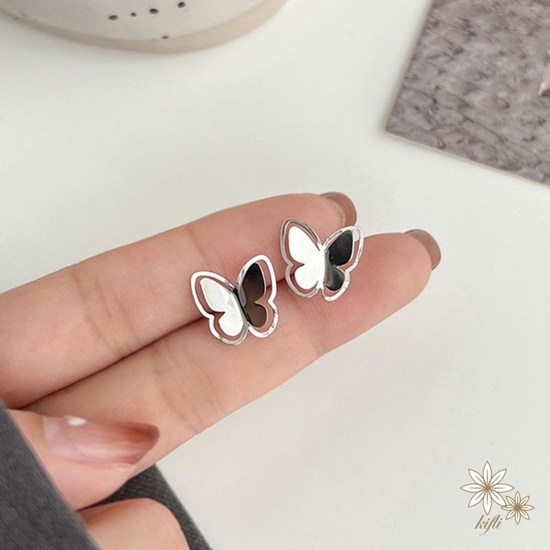 Bông Tai Hình Bướm Rỗng Tinh Tế Đơn Giản Dễ Phối Đồ Cho Nữ