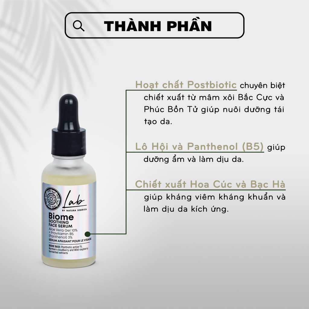 Serum làm dịu da Natura Siberica Lab Biome Soothing Face 30ml