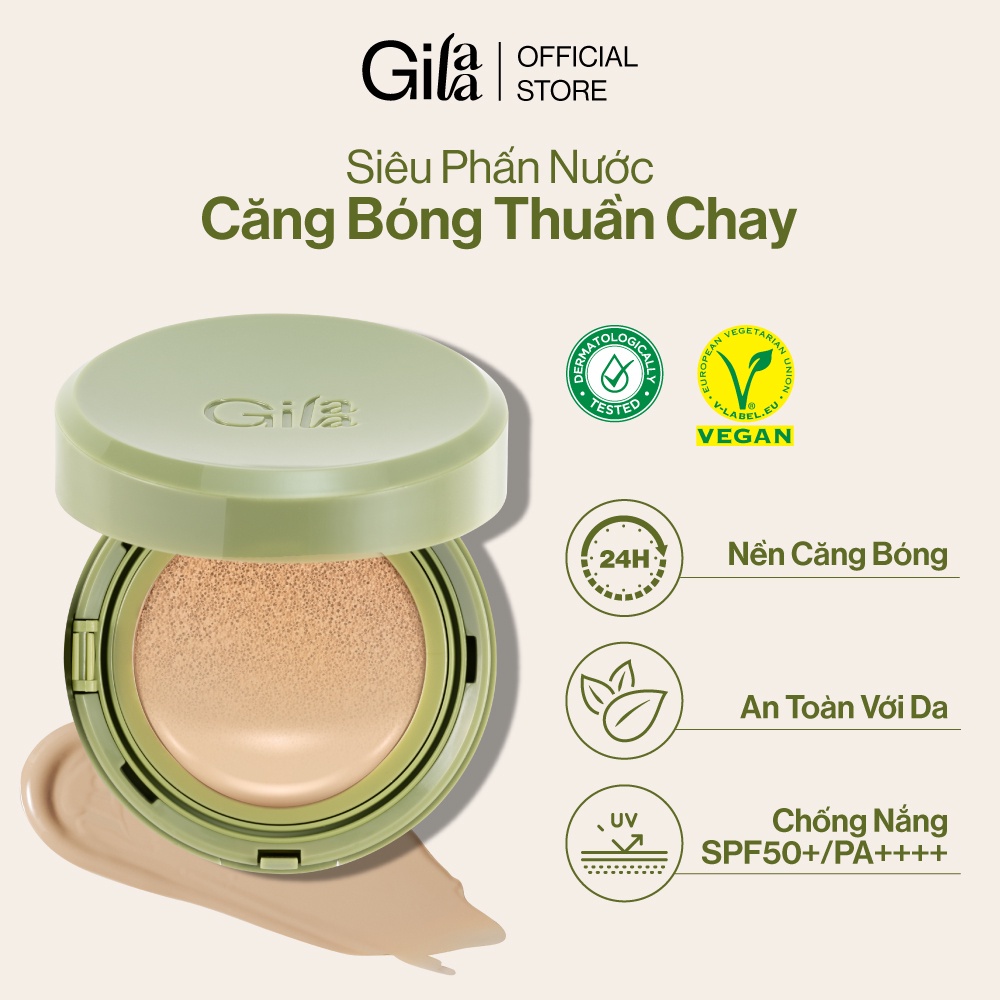 Siêu Phấn Nước Căng Bóng GILAA Vegan Super Glow Cushion SPF50+/PA++++