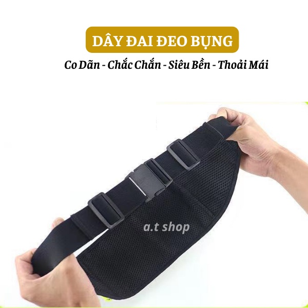 Túi Đeo Hông Chạy Bộ Nam Nữ Nhỏ Gọn Nhiều Ngăn Vải Chống Nước, Túi Đeo Bụng Đa Năng