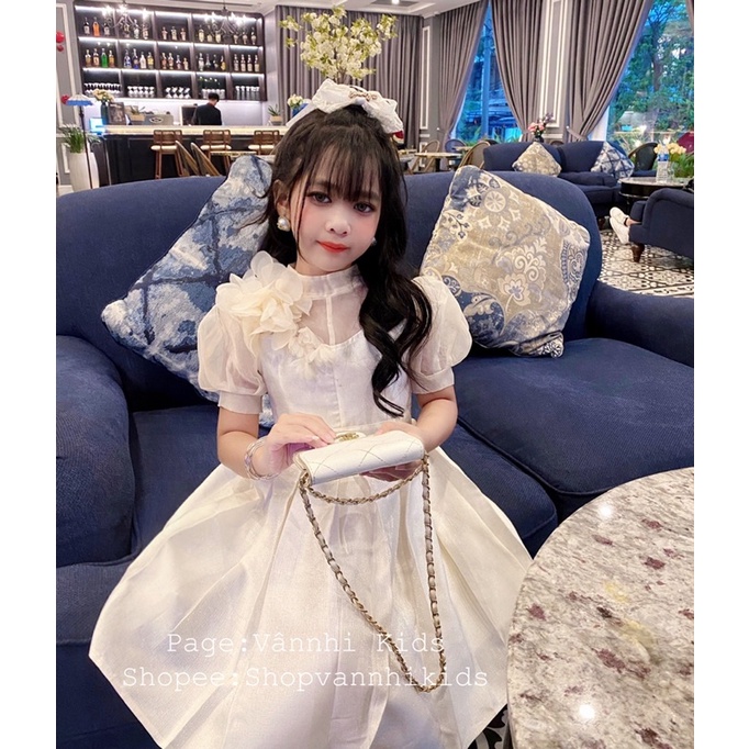 Váy Tacta Nhũ Đính Hoa Cho Bé 13kg - 42kg