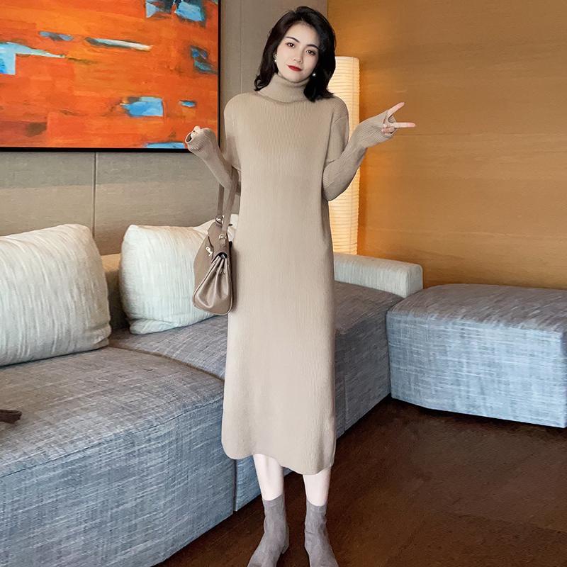 Áo khoác len nữ dài rộng rãi và dày dặn, phần vừa và dài phù hợp với bộ đồ dệt kim, áo khoác mới vào mùa thu đông