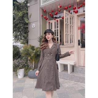 Đầm cổ vest hàng hãng chốt live