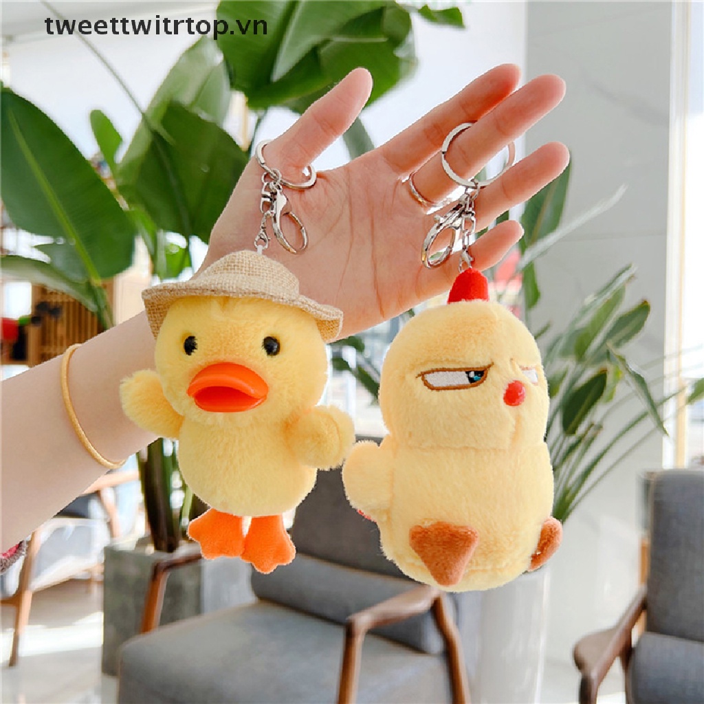 Móc Khóa Gà Vịt Nhồi Bông Mềm Mại Đáng Yêu