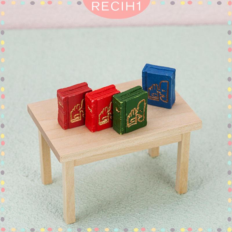Bộ 4 Mô Hình Sách mini Bằng Nhựa Dùng Trang Trí Tiểu Cảnh DIY