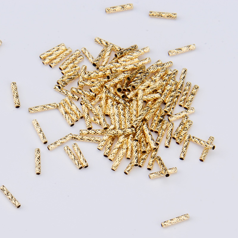 1 Ống Nối Rỗng G18K Au750 DIY Hình Hoa Màu Vàng Kim Làm Vòng Tay / Vòng cổ