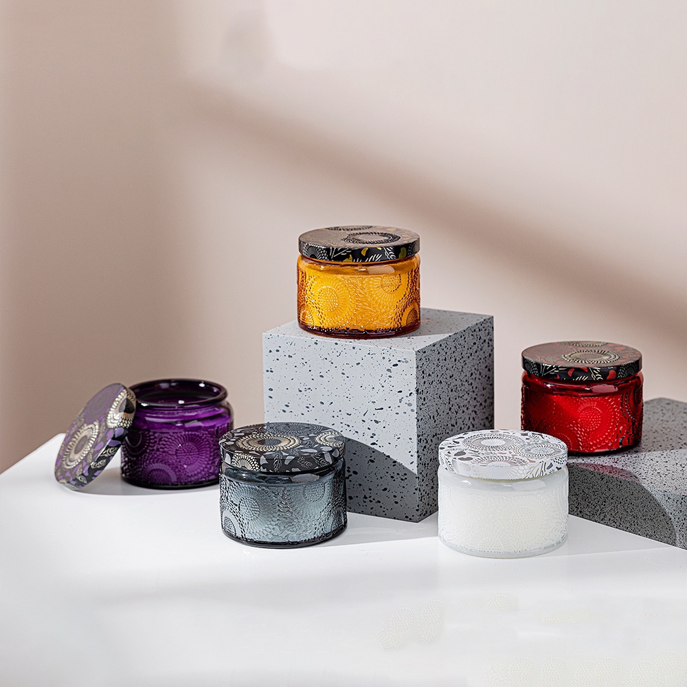 Nến Thơm Tinh Dầu Mesmeric Hũ Thủy Tinh Cầu Vồng Tạo Hương Thơm Khử Mùi Trang Trí Decor Hũ 120ml