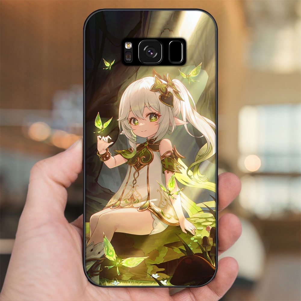 Ốp lưng Samsung S8, S8 Plus viền đen in hình Nahida Genshin Impact