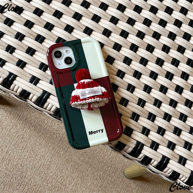 Ốp Điện Thoại Mềm Chống Sốc Họa Tiết Kẻ Sọc Đơn Giản Phong Cách Giáng Sinh Cho Iphone 11 12 13Promax 14