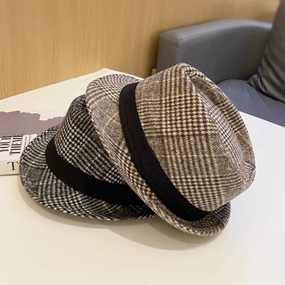 Mũ phớt fedora nỉ kẻ ca rô dành cho người trung niên