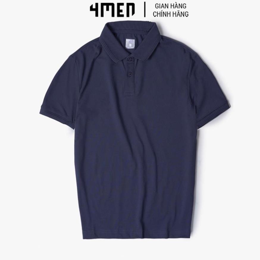 Áo thun polo nam trơn 4MEN PO035 có cổ bẻ, ngắn tay, bo tay, vải thun cá sấu cao cấp New ! 🐧