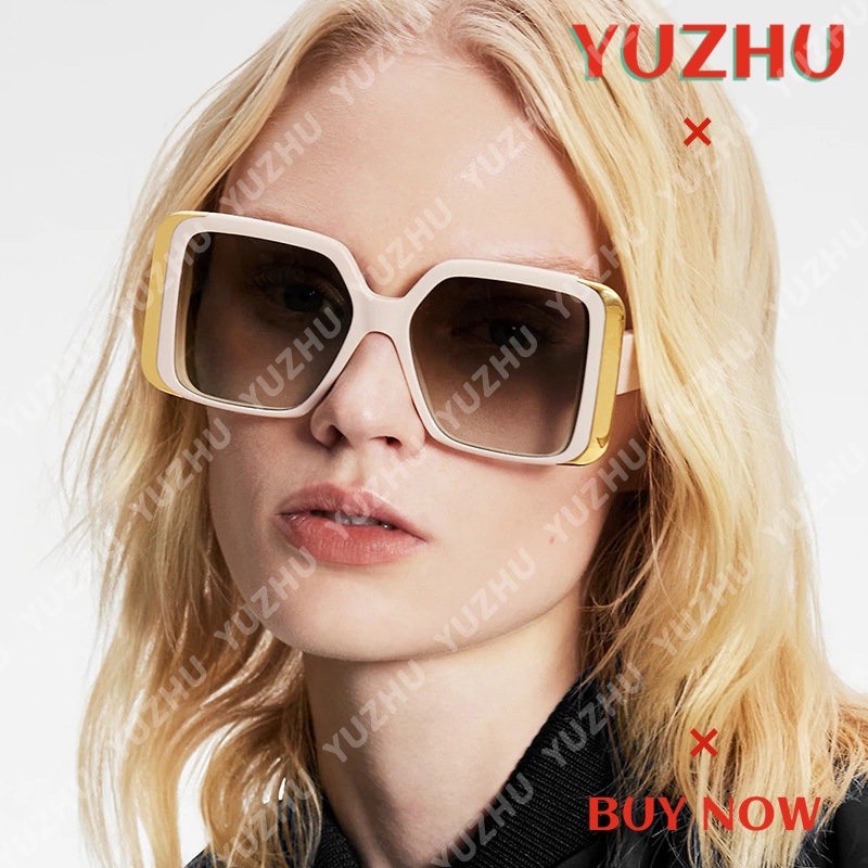 (YUZHU) Kính Mát Gọng Vuông Oversized Thời Trang Phương Tây Cho Nữ