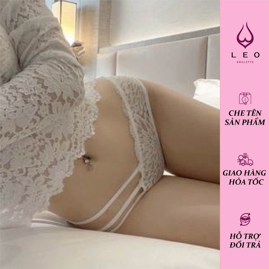Quần lót ren nữ cánh tiên mềm mịn thoáng mát 3 dây sườn sexy gợi cảm 9802 [Leo Bralette]