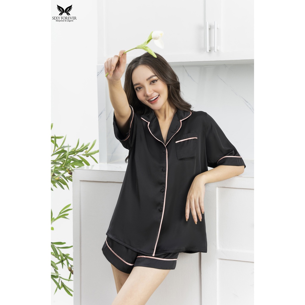 Sexy Forever Đồ Bộ Pyjama Lụa cao cấp Peachy