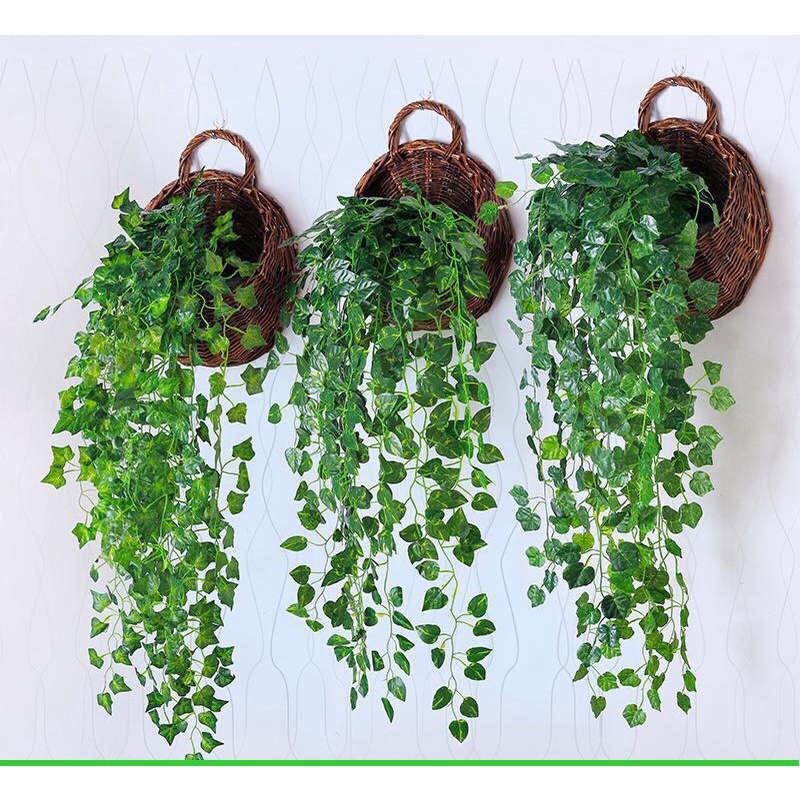 Chùm lá treo tường nhiều mẫu trang trí sân vườn, ban công, nhà hàng, quán cafe xanh mát