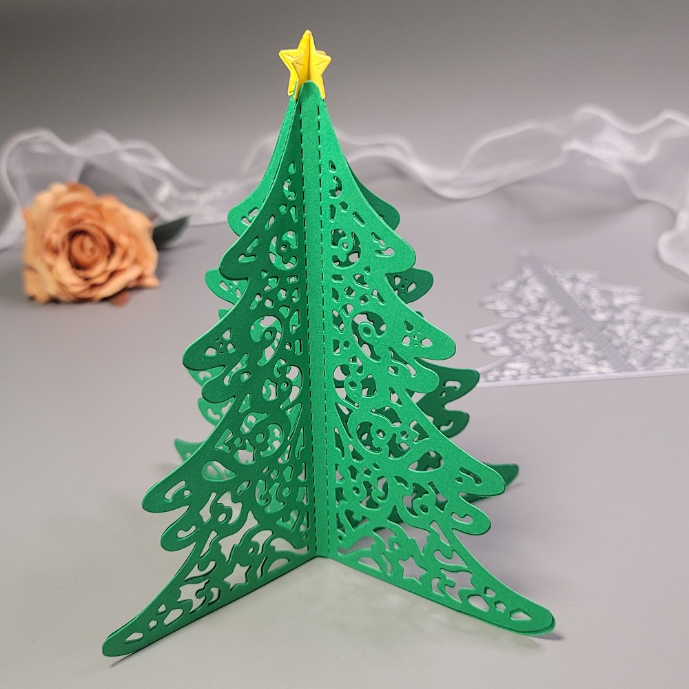 ❥ ❈ Cây Giáng Sinh Cắt Kim Loại Chết Giấy Dập Nổi Giấy Thêu Sò Thiệp Chúc Mừng Thủ Công DIY Cắt Chết
