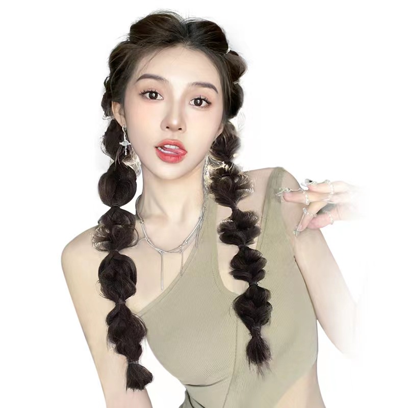 Tóc giả MISS FANCY thắt bím 2 bên 35cm độc đáo cá tính