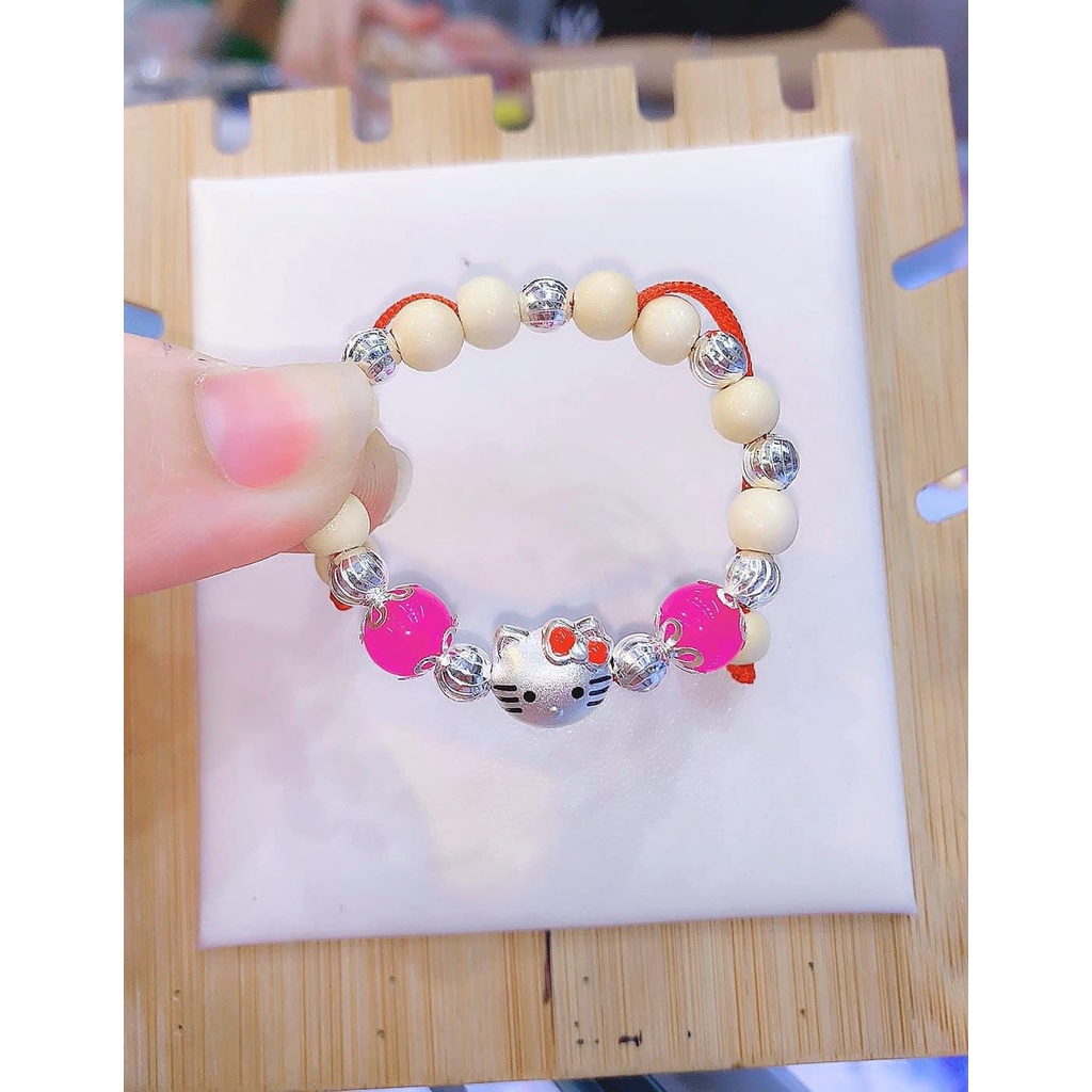 Vòng dâu tằm con giáp mèo bi bạc ta