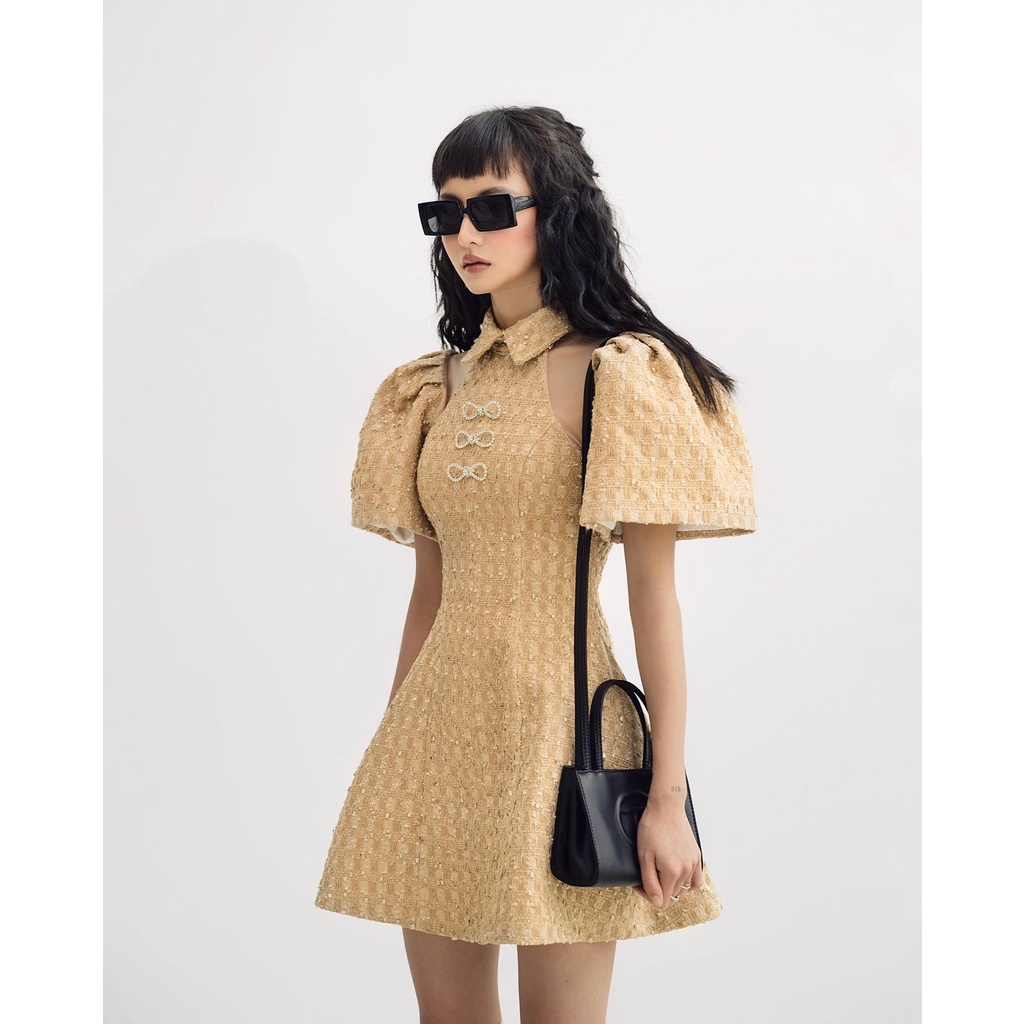 Đầm tay chuông chất liệu tweed Chloe Dress