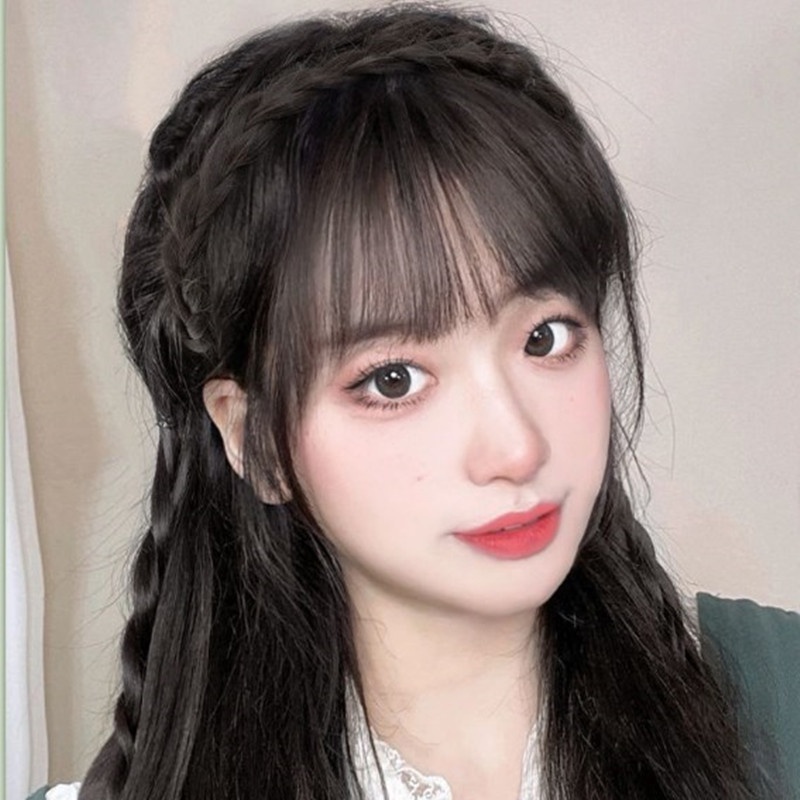 Phụ Kiện Tóc Mái Giả Thắt Bím Xương Cá Vô Hình Kiểu Ngọt Ngào Cho Nữ