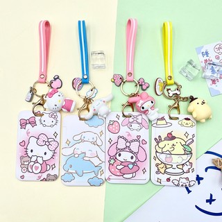 Ví đựng thẻ kèm dây đeo cổ họa tiết hoạt hình hello kitty xinh xắn