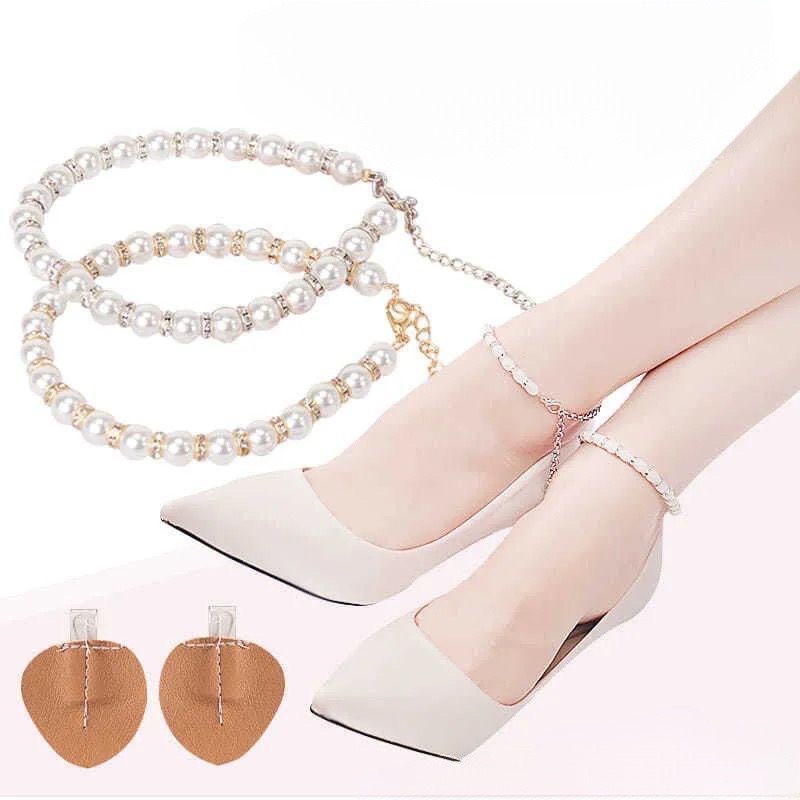 Quai giày vòng ngọc chống rộng tuột gót chân Quai giày giày đính hạt ngọc dùng cho hầu hết các mẫu giày nữ (giá 1 chiếc)
