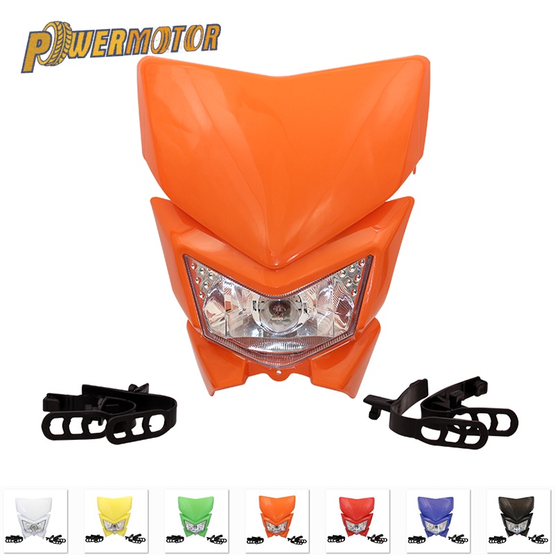 Đa Năng Xe Máy Đèn Pha Enduro Fairing Cho Kawasaki KX KLX KXF ZXR ZX Đèn Thể Thao Kép