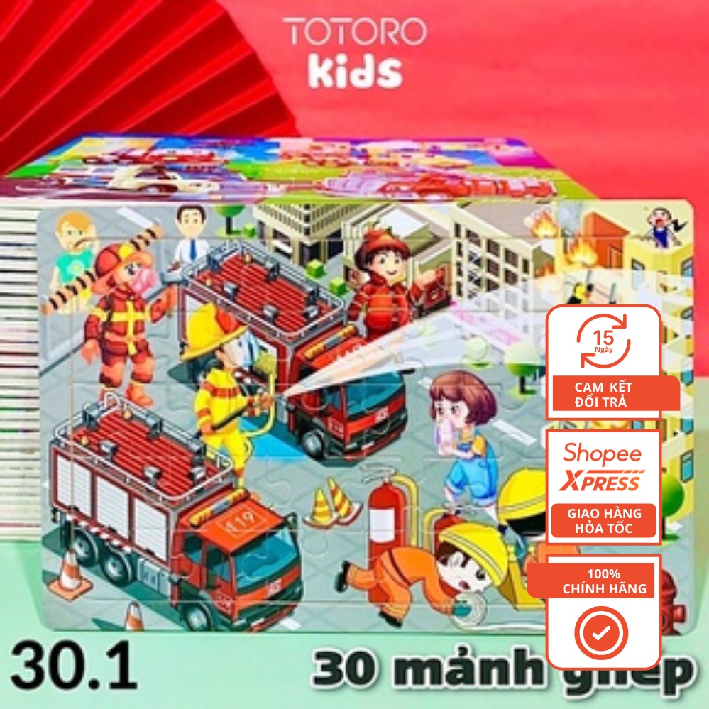 Tranh ghép hình gỗ 30 mảnh Totorokids cho bé 3 4 5 tuổi đồ chơi xếp hinh phát triển thông minh trí não tư duy