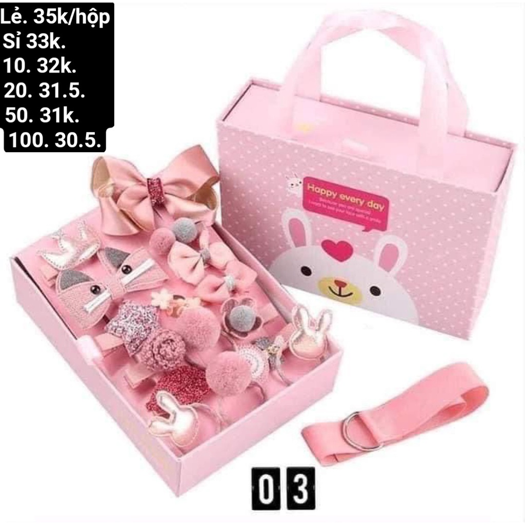 Hộp cột tóc 18 món (1 hộp)