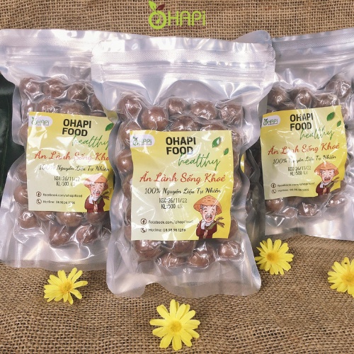 Hạt mắc ca sấy lạnh hạt macca nứt vỏ túi 500g OHAPI