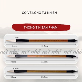 Bộ 3 Bút Lông Bạch Vân , Cọ Vẽ Thư Pháp