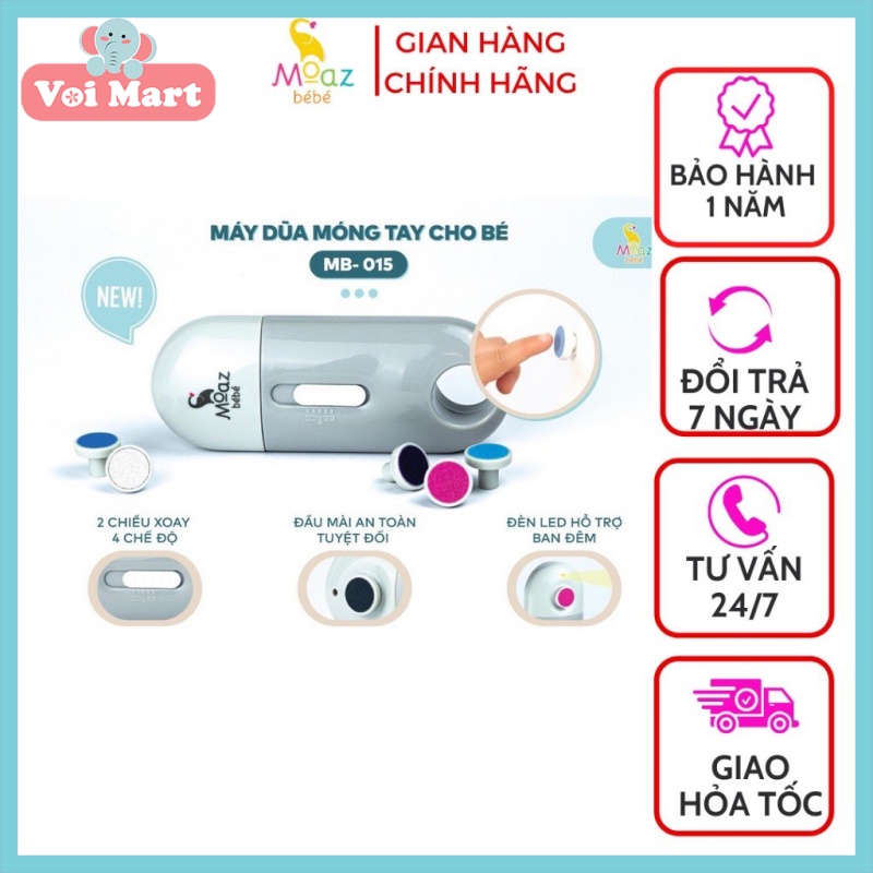 Máy Dũa Móng Tay Cho Bé Moaz bebe MB015 Với Các Tấm Mài Tùy Chỉnh Theo Độ Tuổi