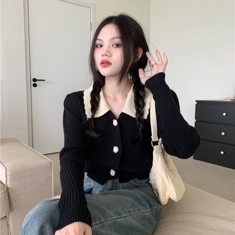 Áo Sweater Dệt Kim Tay Dài Phong Cách Hàn Quốc Thời Trang Mùa Thu Cho Nữ