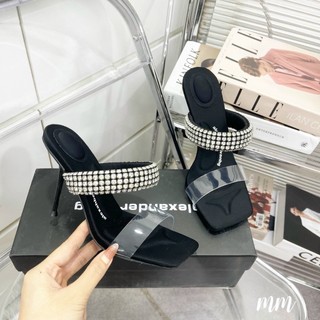 Guốc nữ quai đá Wang gót nhọn 10cm hàng quảng châu đầy đủ túi hộp