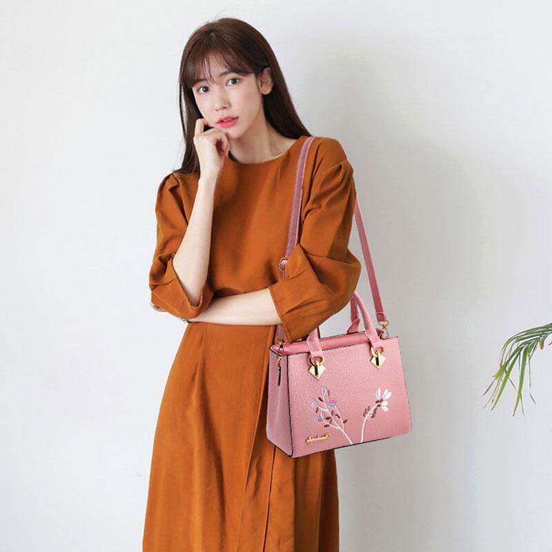 Mischa Túi Đeo Chéo Da PU Sức Chứa Lớn Thêu Họa Tiết Thời Trang Cho Nữ