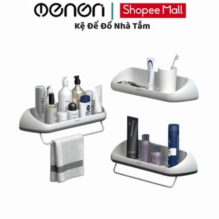 Kệ để đồ trong nhà tắm OENON kèm giá treo khăn, Giá Treo Khăn Oenen dán tường chịu lực 8kg