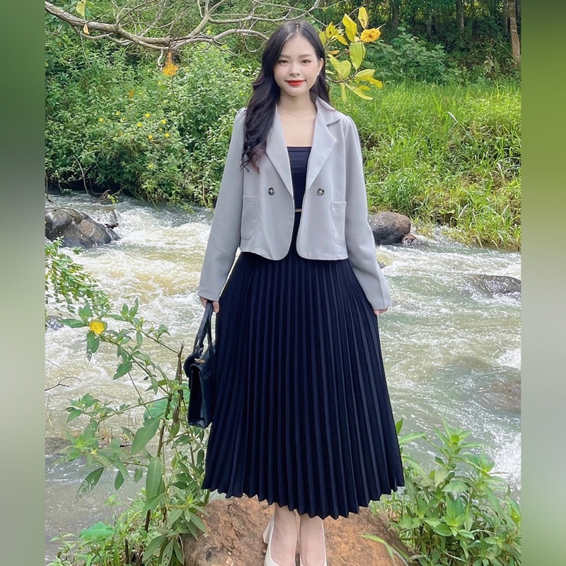 Áo blazer form lửng 2 túi trước